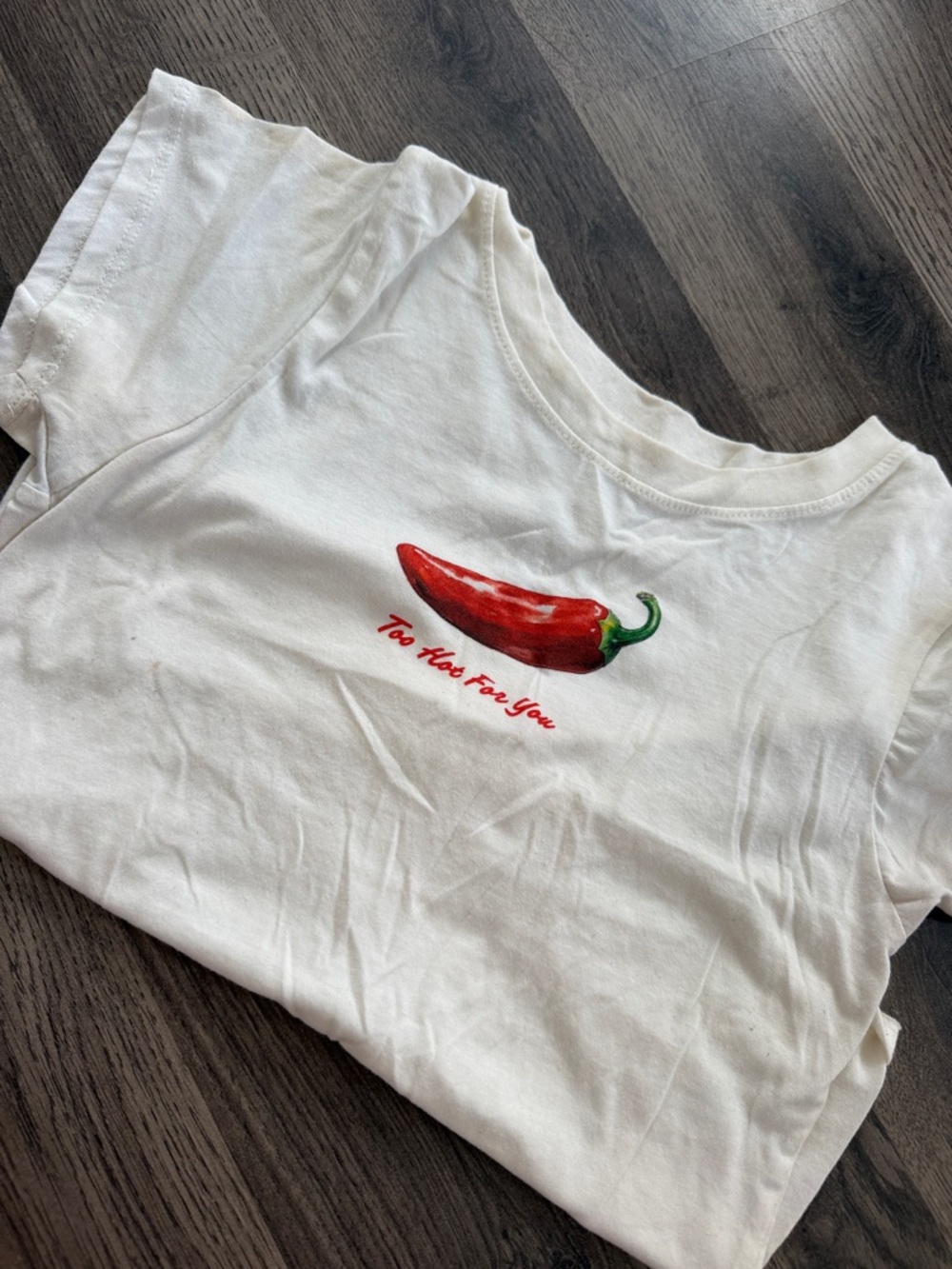 White Kids T-Shirt with Red Chili Graphic